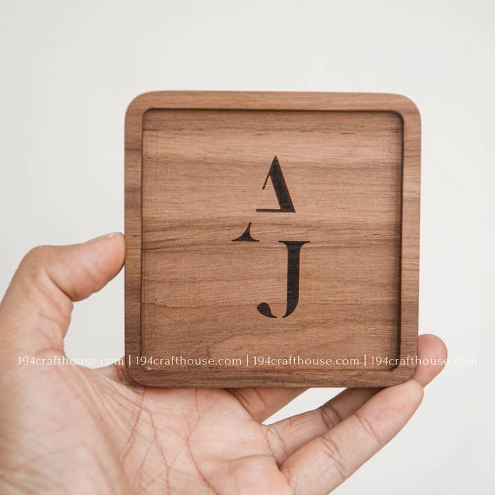 194 Craft House - Wholesale Coasters - Local City, State - Custom Walnut Wood Coasters - Christmas Decor & Gifts3