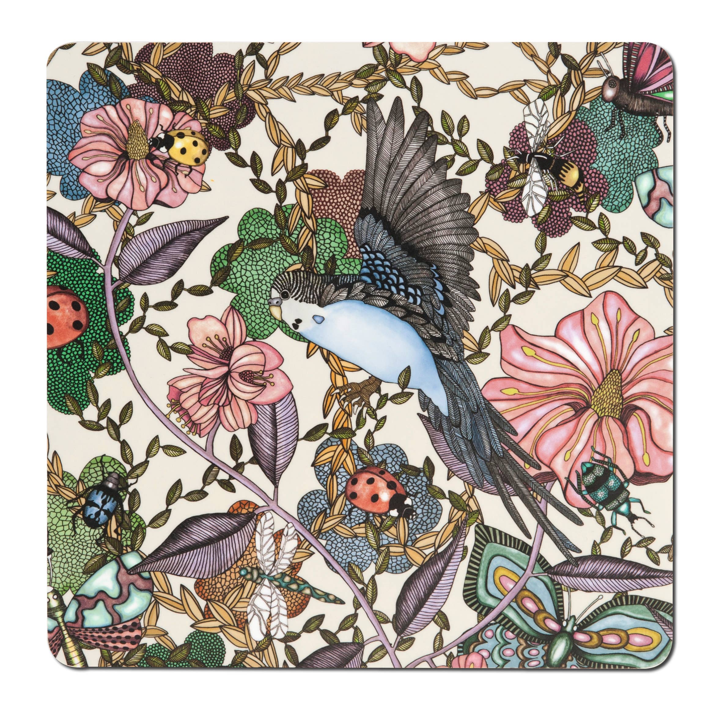 Nadja Wedin design - Wholesale Trivet - Trivet 8x8” (21x21 cm) Budgies0