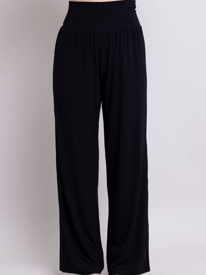 Pantaloni Gaylene, Nero, Bambù per la vendita all'ingrosso da parte di Blue Sky Clothing Co LLC