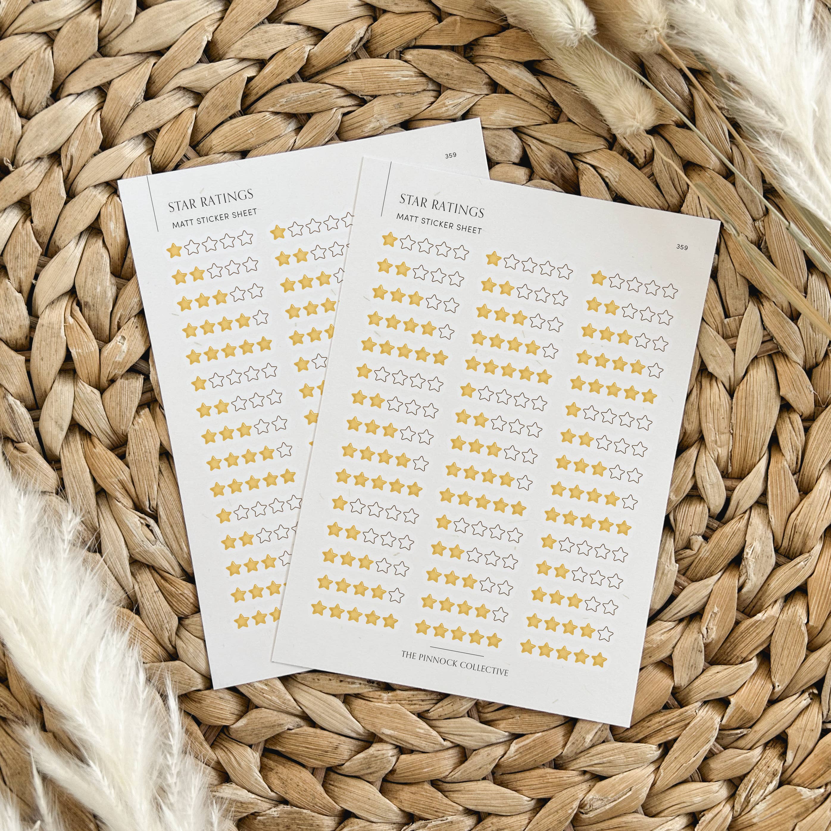 The Pinnock Collective – wholesale Sticker – Star Rating - Book Annotating - Sticker Sheet 1
