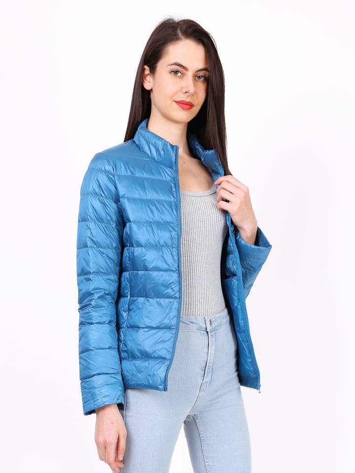 MACMAX MILA Light Down Jacket Sky Blue for wholesale by MACMAX