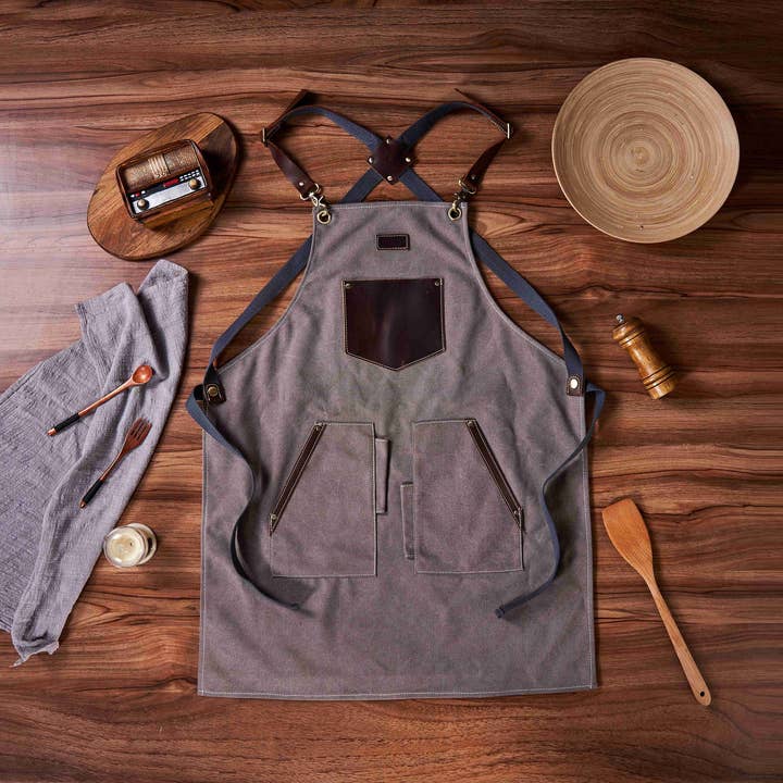 RockCow Leather Studio - Wholesale Apron - Custom Canvas Apron for Men and Women, Apron for Cooking, Woodworking, Barbeque, Gifts for Men, Gift for Him3