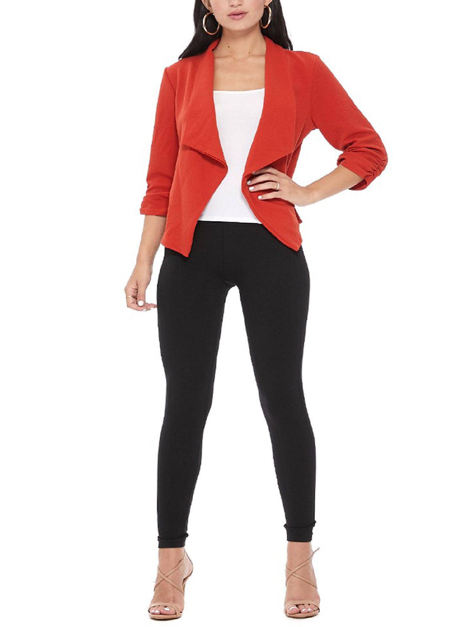 MOA COLLECTION - Wholesale Blazer - Women's - Casual Open Front Draped Solid Blazer Jacket67