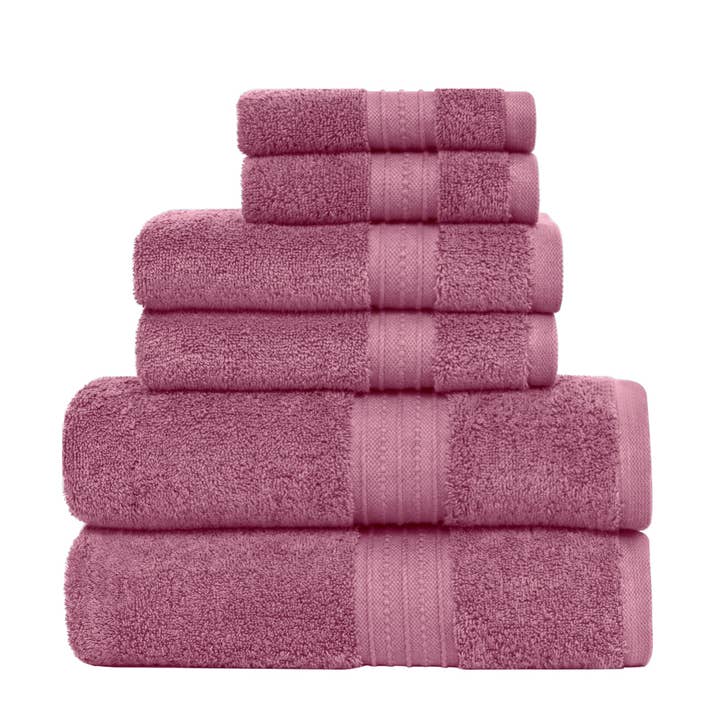 Feather & Stitch New York - Wholesale Towel Set - 100% Cotton 6-Piece Quick Dry Bath Towel Set