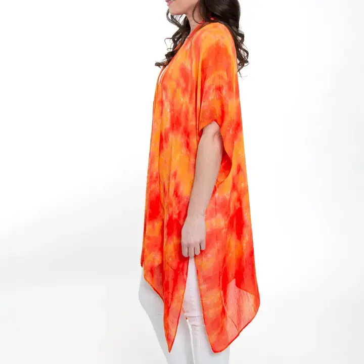 Elsie & Zoey – Engroshandel Strandbadekåbe – Dame – Kylah Orange Crush Letvægts En Størrelse Badedragt Dække Op3