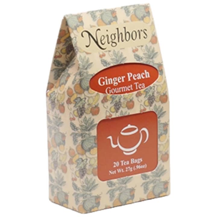 Ginger Peach Tea Bags for wholesale by Neighbors Coffee - Gourmet Market