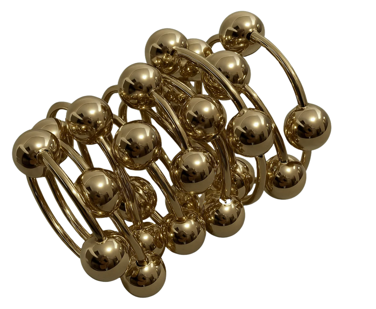 HoopLa - Wholesale Beaded Bracelet - In Orbit- Stretch Bead Bracelet- Steel-14K Gold & Silver1