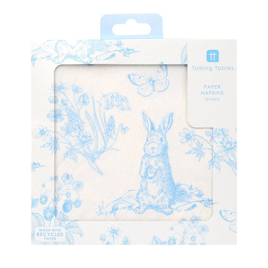 Talking Tables EU - Wholesale Disposable Napkin - Playful Pierre Blue & White Paper Napkins - 20 Pack0