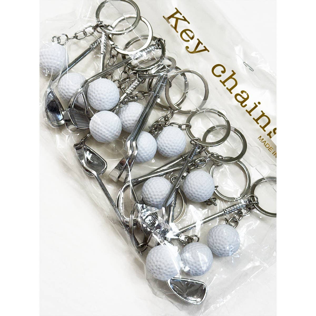 WHITE Love Playing Golf Club Keychain for wholesale on Faire3