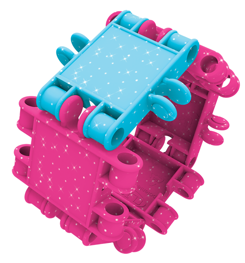 CLICS NV - Wholesale Building Set - Kids - Clics Bucket 8 in 1 - Glitter - made from recycled material4