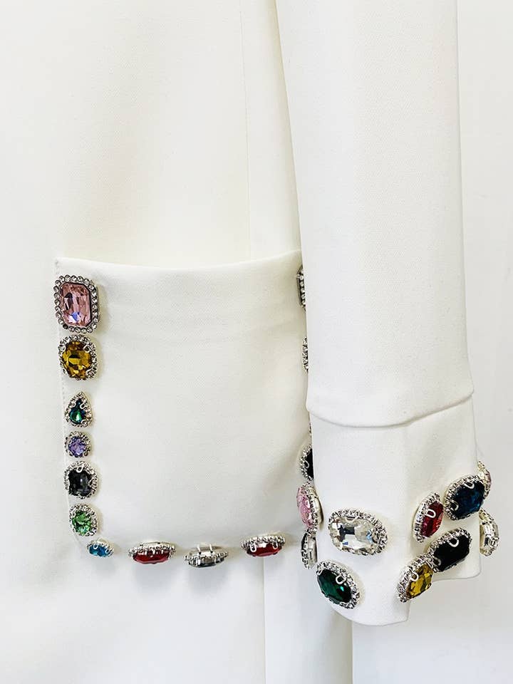 Productseeker – wholesale Klänning - Dam – DR065 Elegant ädelstensmyckad vit klänning11