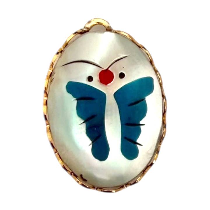 Single Charm - Mother of Pearl Blue Butterfly (Sm) for wholesale by The Sage Vintage