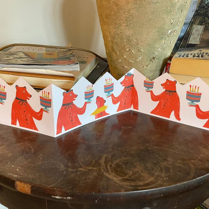 BEAR BIRTHDAY CROWN CARD, TO FIT ANY HEAD SIZE, CELEBRATION for wholesale by BLACKBIRD HOUSE