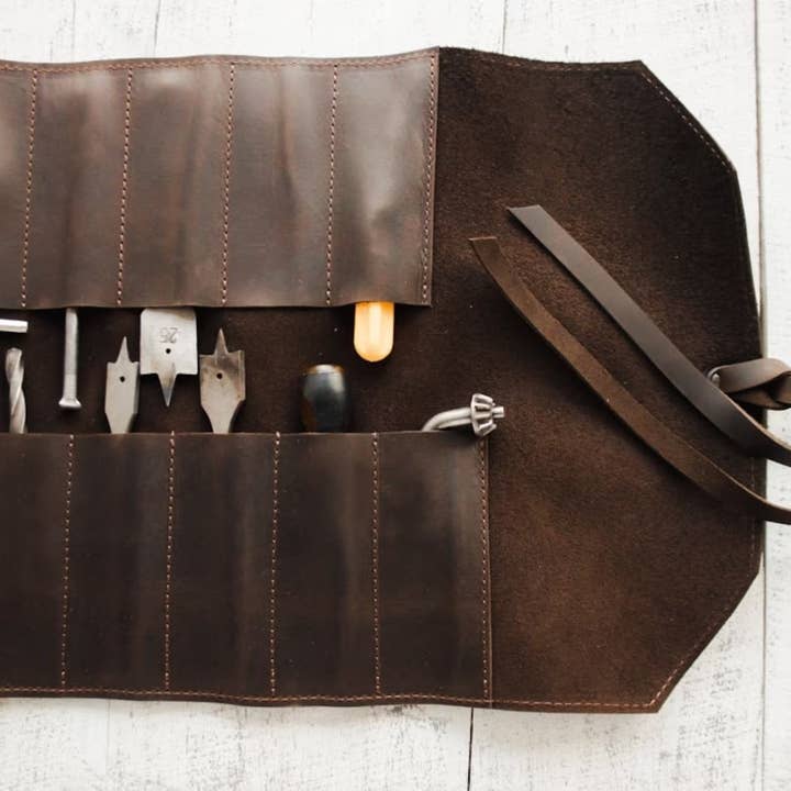 Leather tool roll for wholesale by Pikore