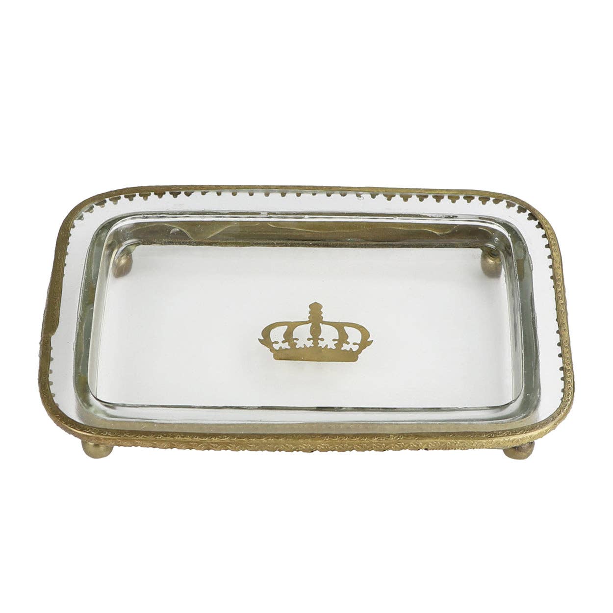 Blue Ocean Traders - Wholesale Decorative Tray - Glass Tray with Crown2