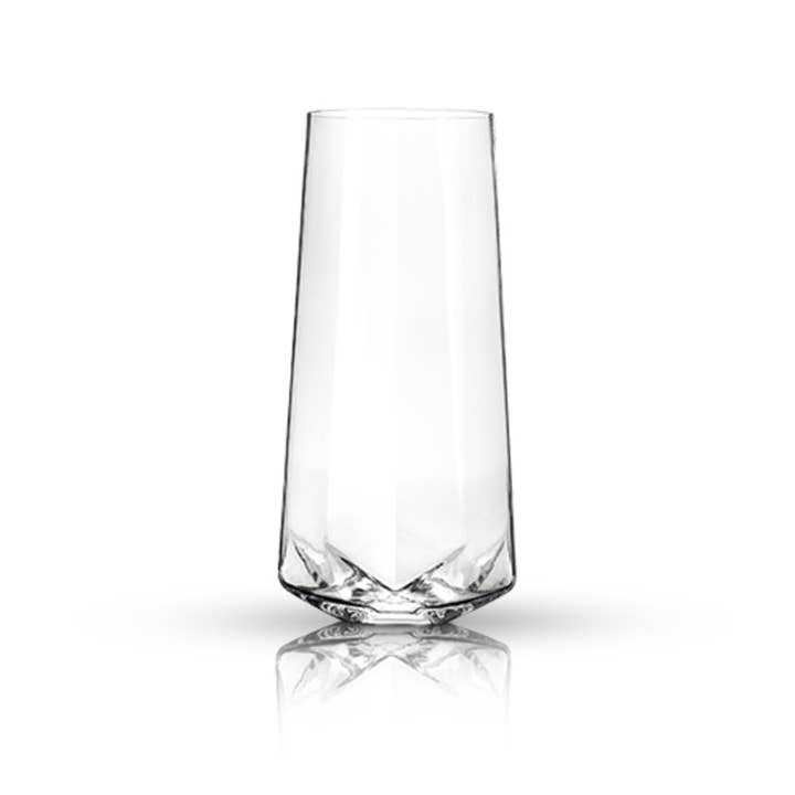 Viski - Wholesale Champagne Flute - Seneca™ Faceted Stemless Crystal Champagne Flutes Set of 22