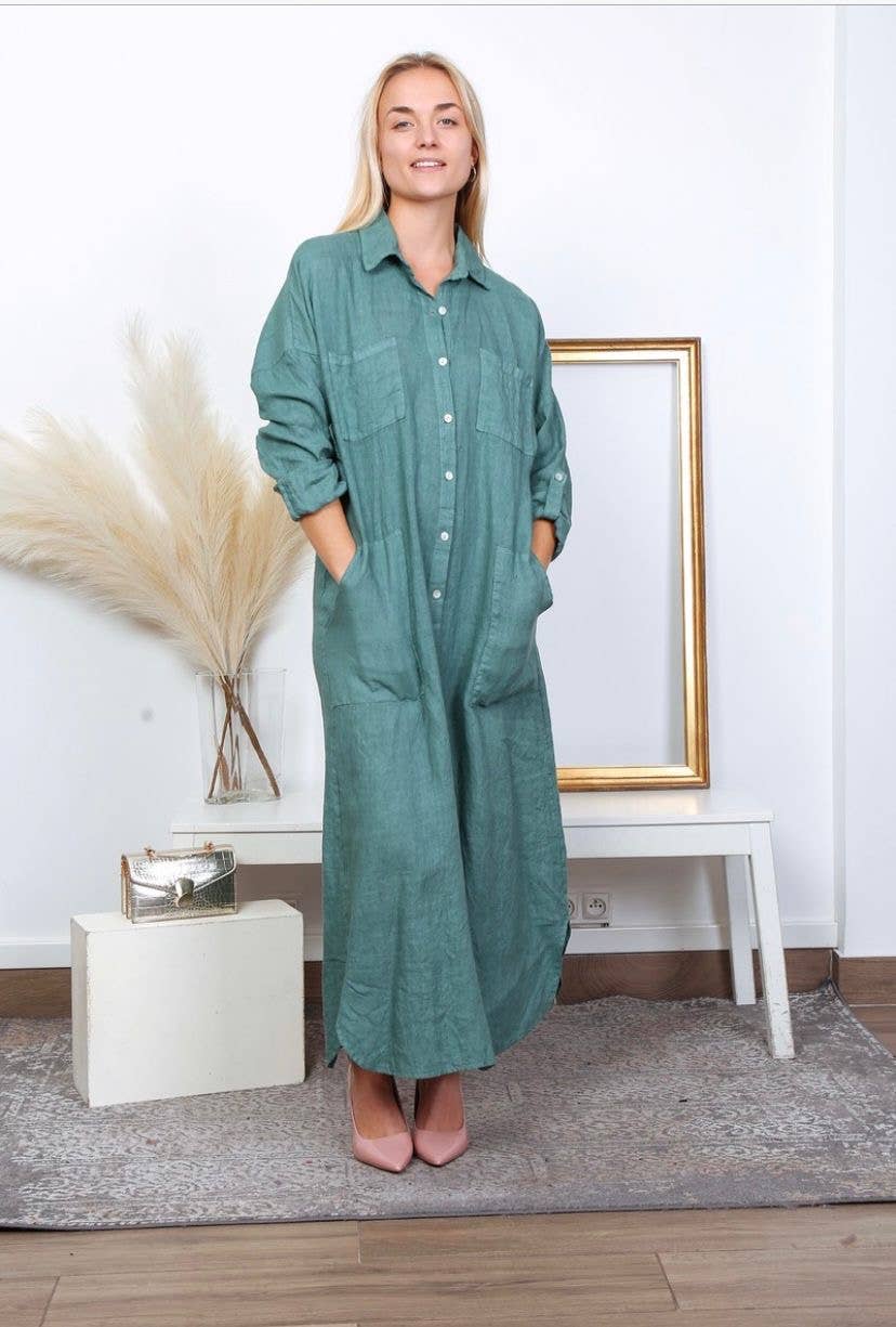 LÉA & LUC - Wholesale Dress - Women's - Long Dresses in 100% Linen REF. 114940