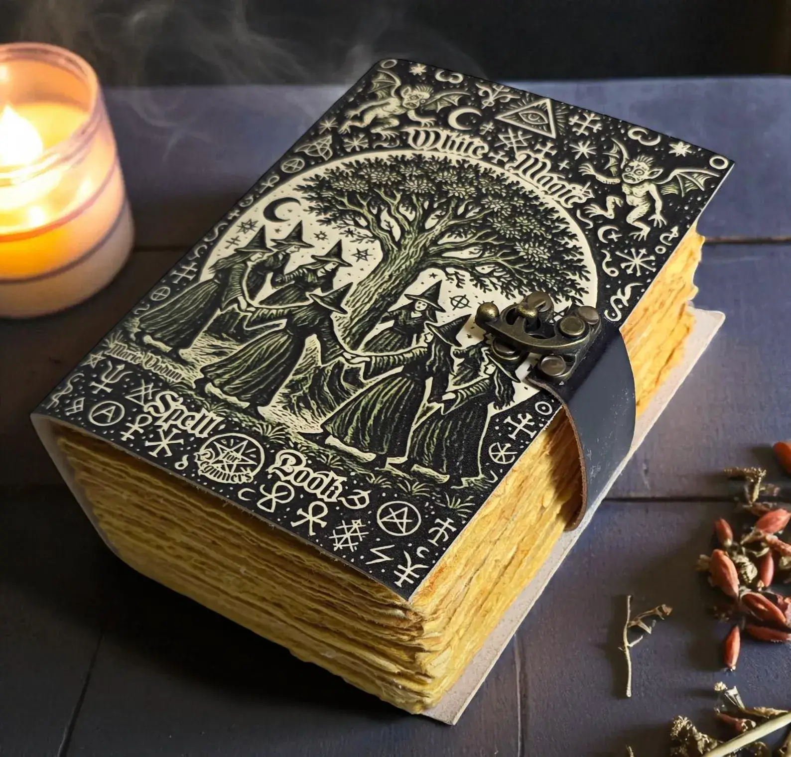 MNM HANDICRAFTS - Wholesale Journal/Diary - White Magic Spell Book, Leather Grimoire Journal Witchcraft5