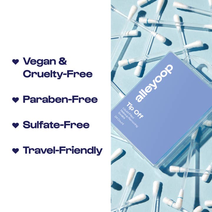 Alleyoop Makeup - Wholesale Makeup Remover - Tip Off - Liquid-Filled Makeup Removing Swabs