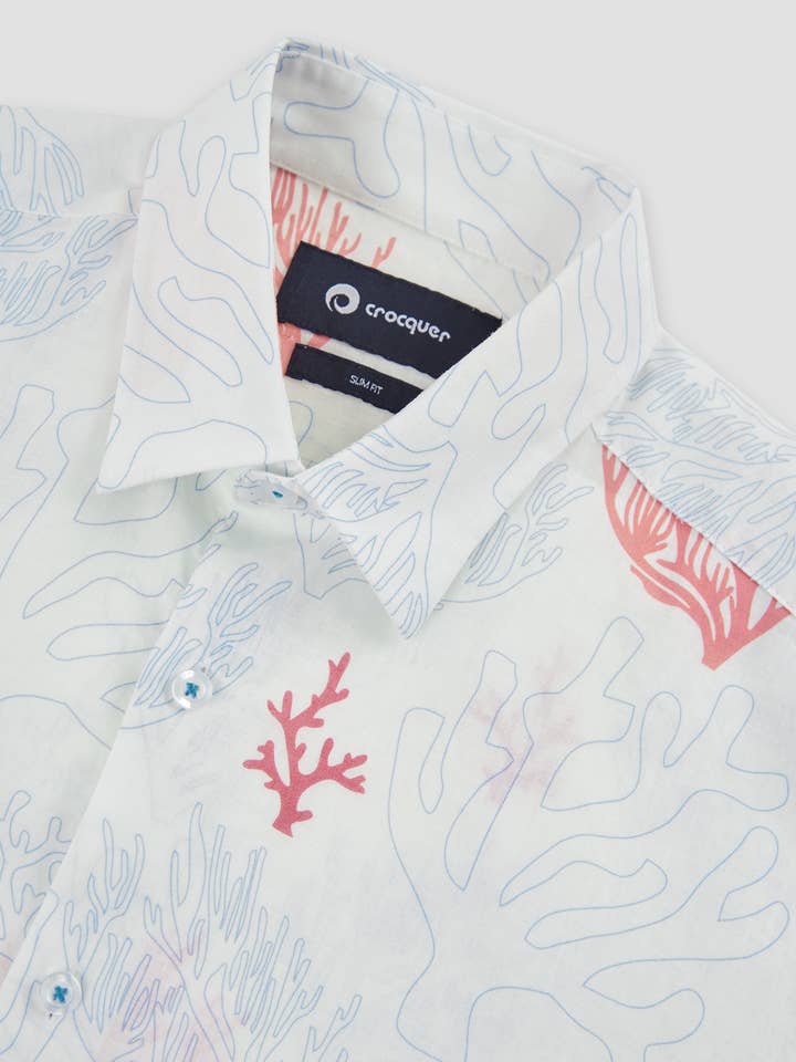 Long sleeve shirt with coral print for wholesale by CROCQUER