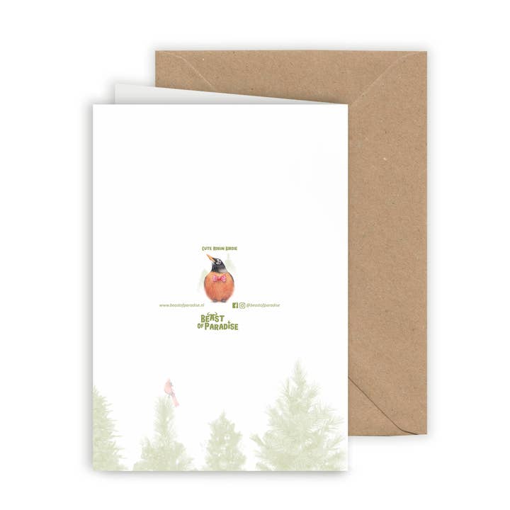 Beast of Paradise – wholesale Christmas card – Robin Christmas Card, Animal Greeting Card, Bird Cards1