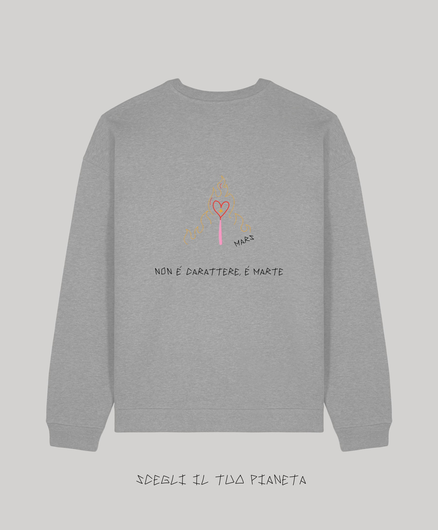 Giorgia Fratta - Wholesale Sweatshirt - Women's - Heather Grey Embroidered Crewneck Sweatshirt Made in Italy4
