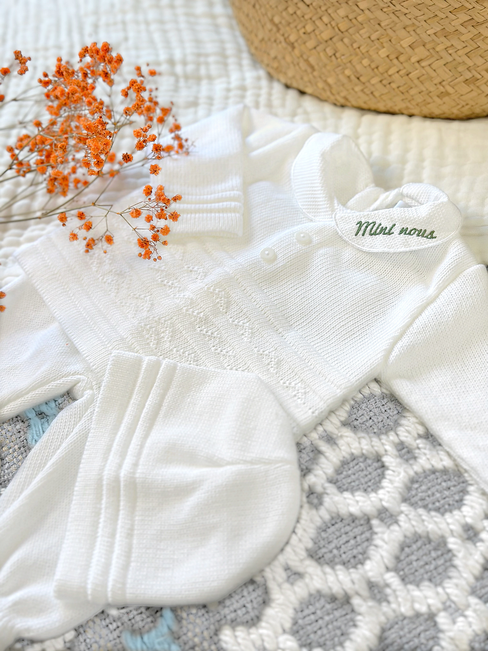 Maison Pioline - Wholesale Clothing Set - Baby - 3 pcs newborn layette / Newborn Layette white 3pcs0