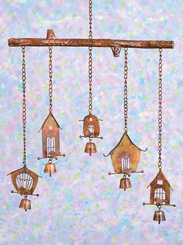 Steel Bamboo Bird House Wind Chime for wholesale by Ancient Graffiti