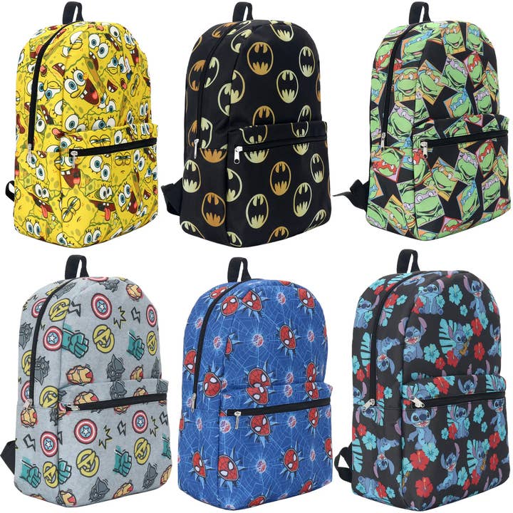 LEELO - Venta al por mayor Mochila - Niños - Mochilas de 17'' con patrones temáticos de personajes - Variadas