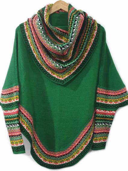 MODA LATINA - Wholesale Poncho - Women's - Superfine Alpaca Wool Knitted Turtleneck Poncho Cape11