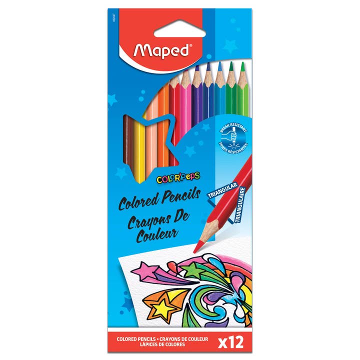 Color'Peps Triangular Colored Pencils x12 for wholesale by Janod
