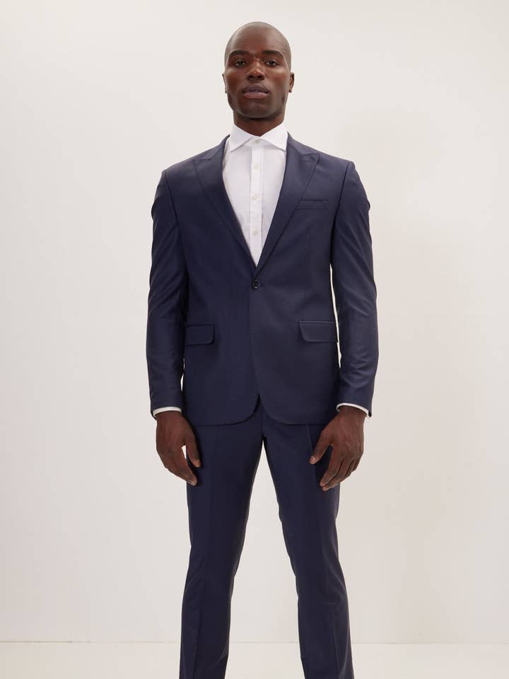 120S merinoull enkelknäppt kostym för män - Parliament för wholesale av Ron Tomson