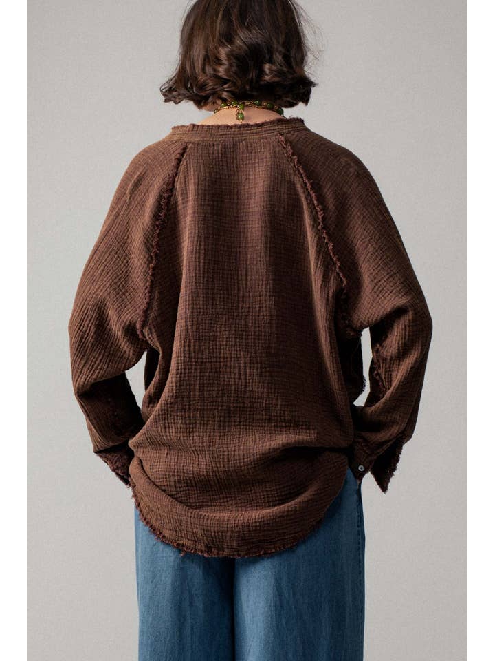 Fashion Week - Wholesale Button Down Shirt - Women's - The Willow Gauze Relaxed Shirt20