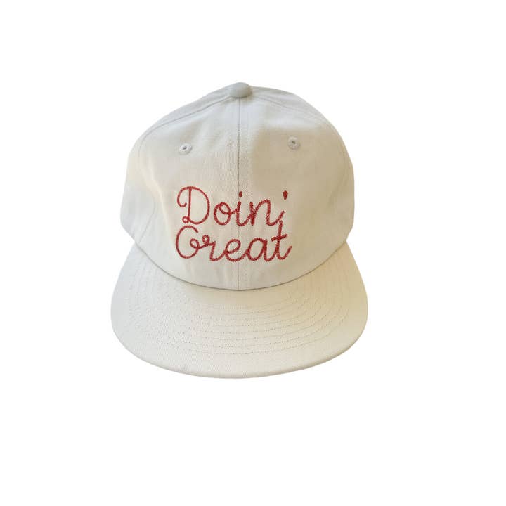 yarrow goods - Wholesale Baseball Cap - Unisex - Doin' Great Embroidered Hat-- EGGSHELL