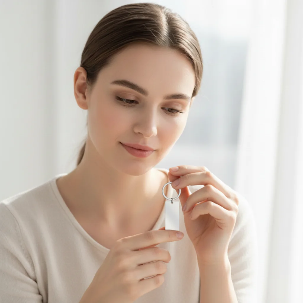 WJW - Vente Porte-clés – unisexe - Grand porte-clés barre en acier inoxydable poli, vierge8