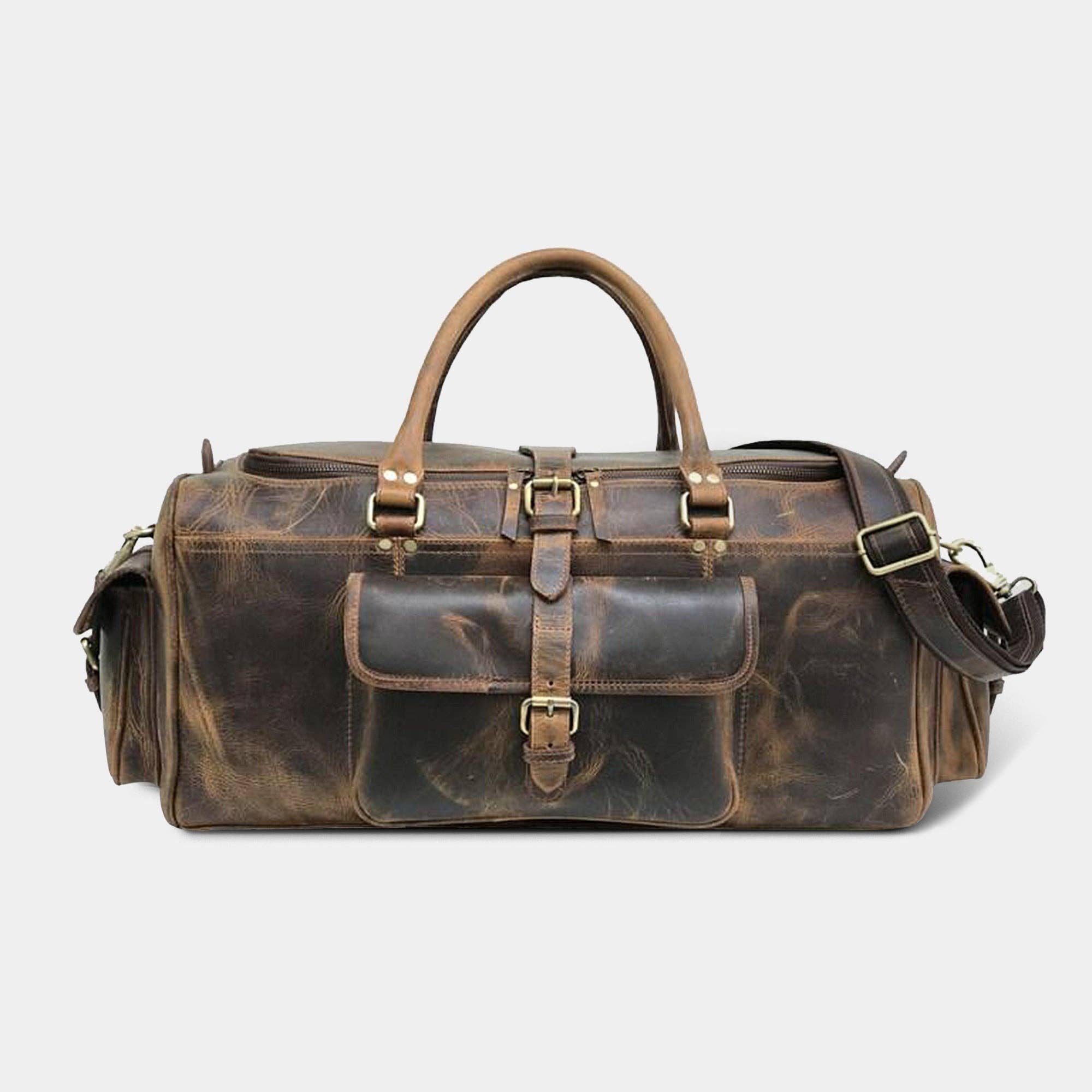 MaheTri LLC - Leather & Lifestyle Goods - Vente Sac de voyage – homme - Sac de voyage en cuir pleine fleur de buffle1