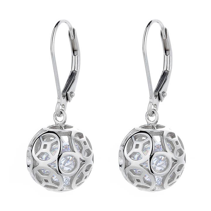 14K Gold Filigree Ball Leverback Drop Earrings for wholesale by Amy and Annette