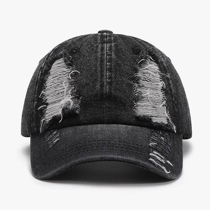 Sheer Trend - Wholesale Baseball Cap - Women's - Washed Soft Top Duckbill Cap With Distressed Edge0
