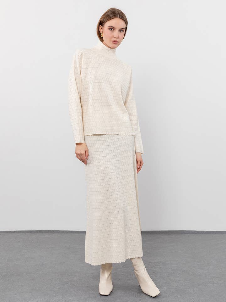 Falda midi de lana para venta al por mayor de Serianno