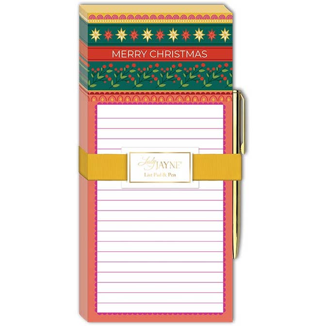 MAGNETIC LIST PAD FESTIVE CHRISTMAS for wholesale by Lady Jayne