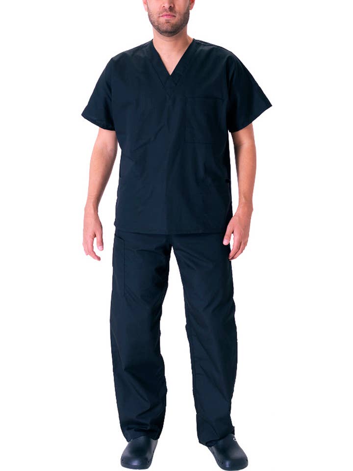 Eastern Off Price - Vente Uniforme professionnel de santé – homme - Ensemble de gommage uniforme Natural Workwear 39918, noir