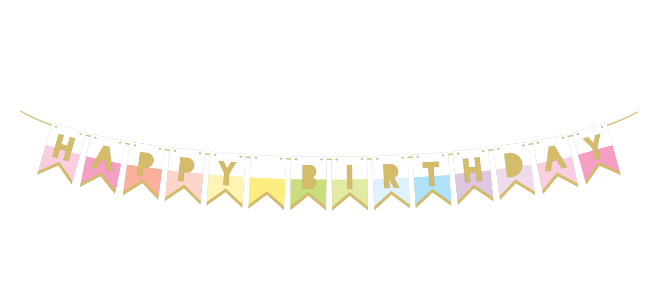 Party Partners - Wholesale Party Sign/Banner - Happy Birthday Rainbow Banner1