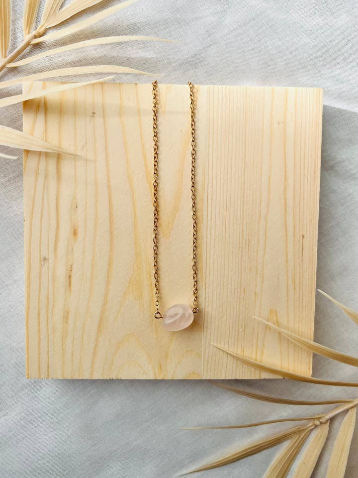 Dainty Rose Quartz Necklace for wholesale by Lavender Avenue