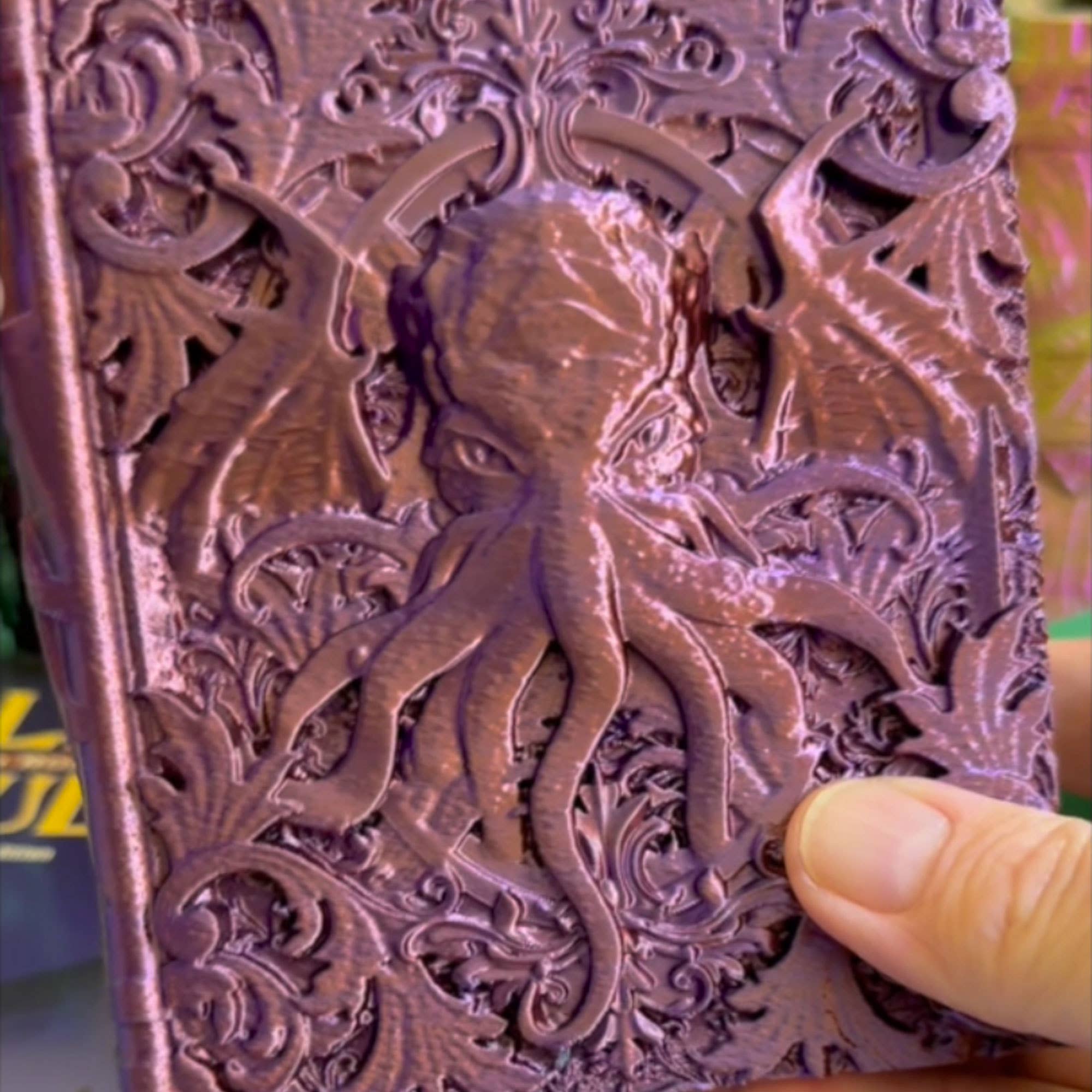 American Carver LLC - Wholesale Dice - Lovecraft Storage Tome for TTRPG, MTG, Pokemon, D&D Gaming!2