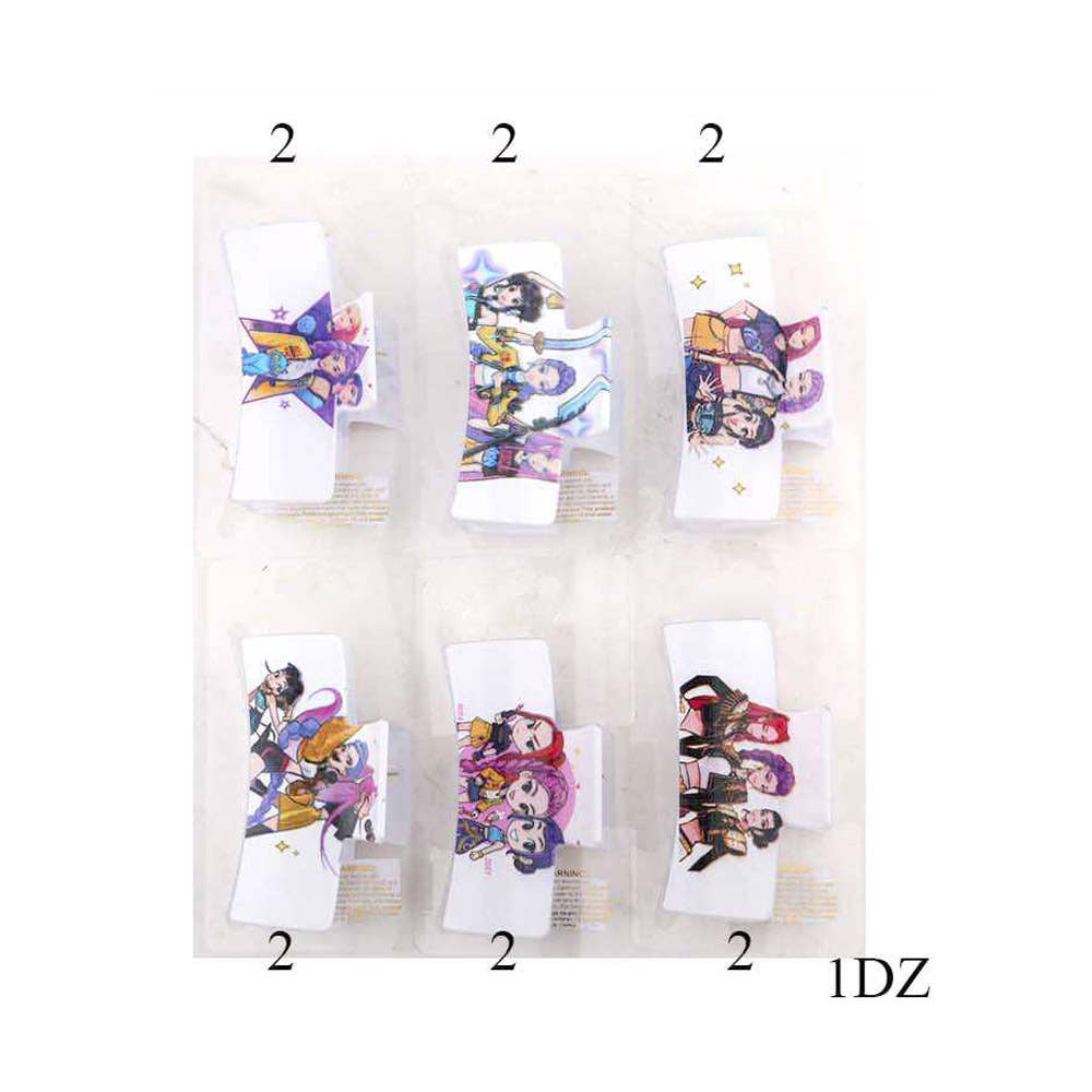 Sensibling Corp. - Vendita all'ingrosso Fermaglio per capelli - Donna - 12PCS - Fermagli per capelli rettangolari stampati Kpop Demon Hunters HUNTRIX2