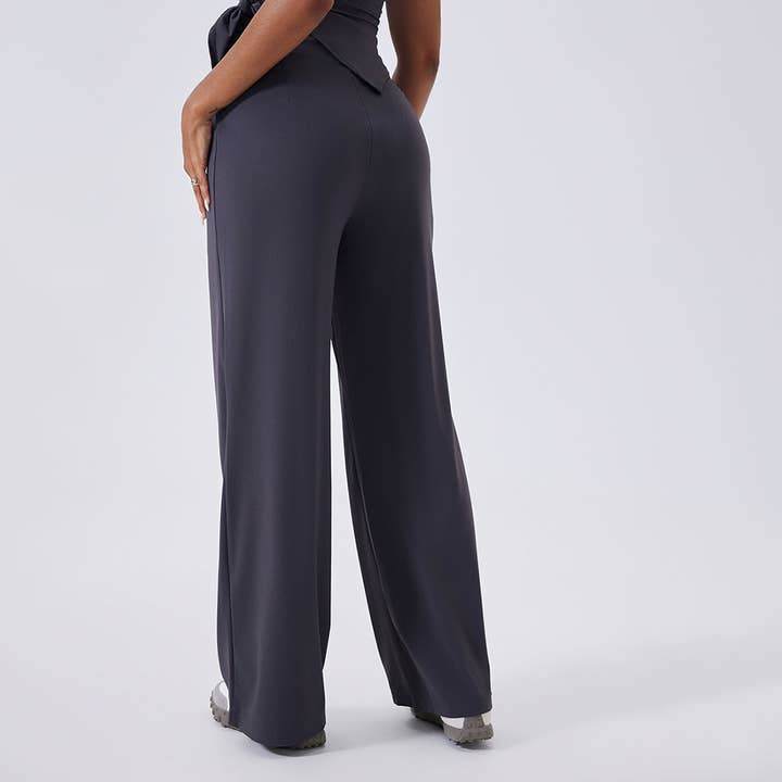 Sodalemon - Wholesale Athletic Pants - Women's - Women High-Waist Relaxed-Fit Drawstring Yoga Lounge Pants13