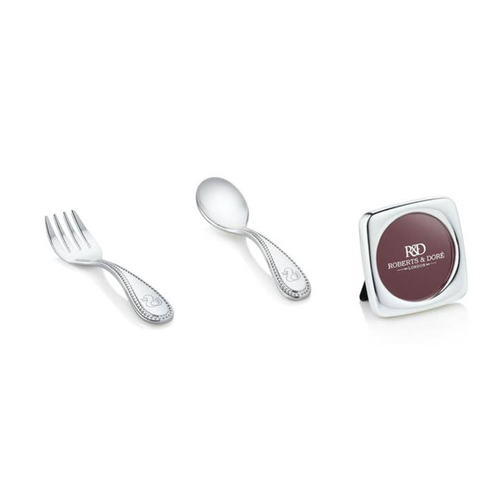 Child'S Spoon, Fork & Frame Set for wholesale by Roberts and Dore