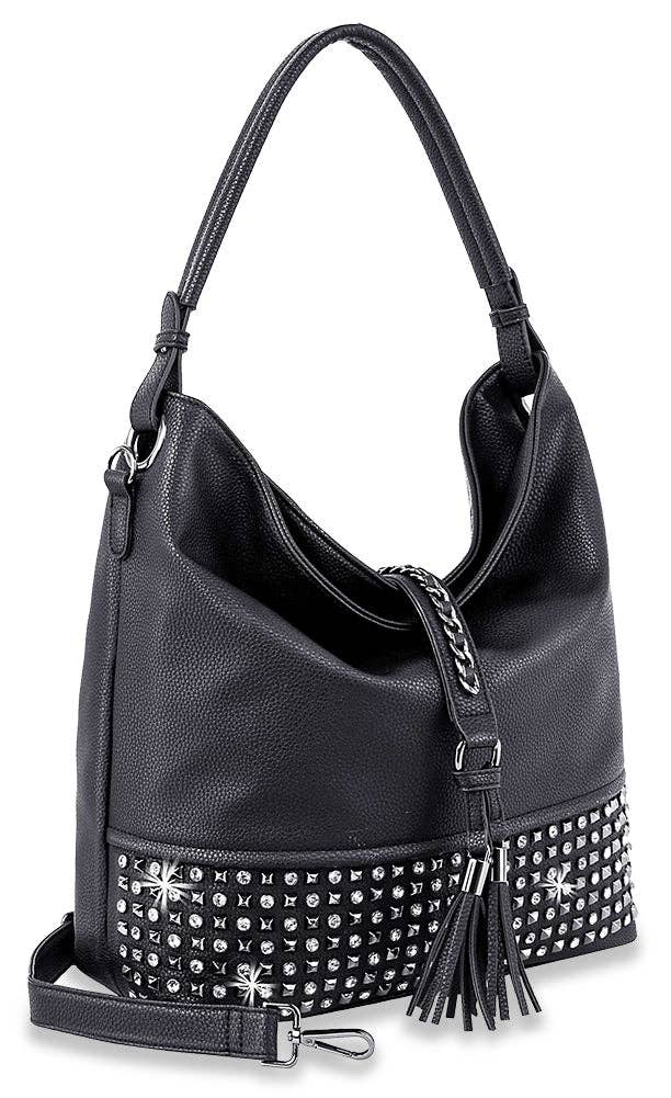 Handbag Express - Wholesale Shoulder Bag - Women's - Studded Large Hobo Handbag0