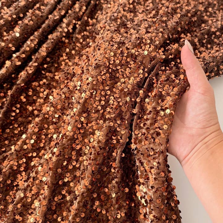 GalaTextile - Wholesale Fabric - Best Price Sequin Velvet Fabric, Stephanie Overlap Sequins With Velvet Fabric Sold by Yard, Sparkly Fabric for Gown, Red, Green, Red, Pink2