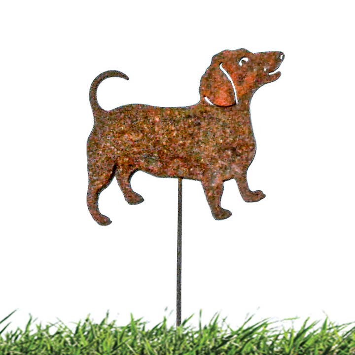 Rust Dachshund DOG Pic Garden Art for wholesale by California Home & Garden